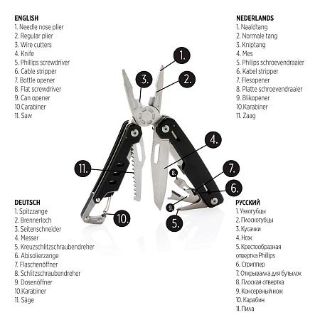 Мультитул с карабином