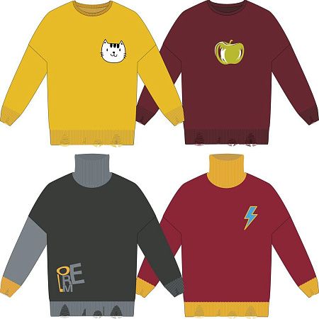 Свитер оверсайз Tricksy Net Grunge на заказ, полушерсть, размер S/M