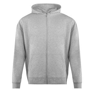 Толстовка унисекс Oversize Zip с капюшоном сэндвич 320, 100, Серый меланж,  (50/60)  (54/XXL)