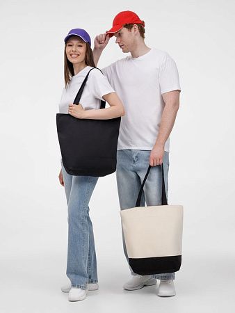 Сумка для покупок на молнии Shopaholic Zip, неокрашенная с черным