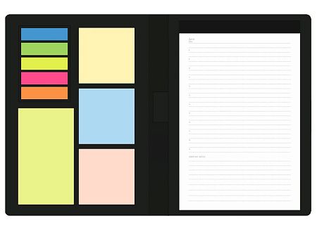 Блокнот А5 Tasmania,  в твердой обложке со стикерами в линейку, серый