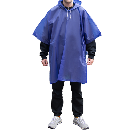 Дождевик пончо Budget туристический один размер, синий