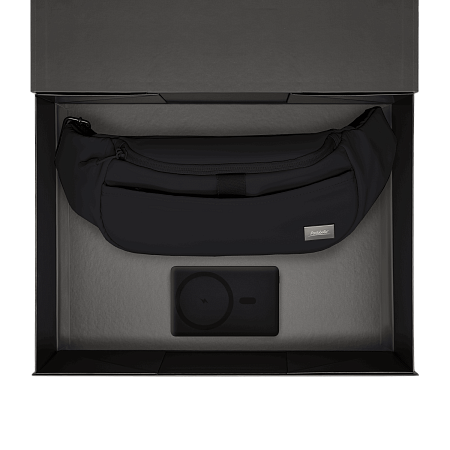 Подарочный набор Boston, Atlantis, черный (поясная сумка, аккумулятор)