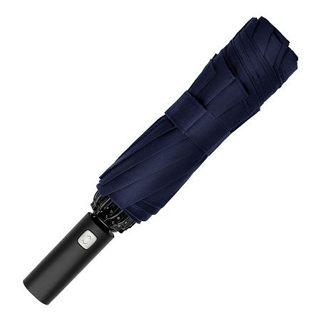 Зонт складной автоматический с плавным закрытием Forest Sunderland Reverse,  диаметр 117 см, 10 панелей,  в подарочной коробке, темно-синий