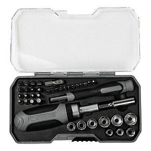 Набор инструментов Tools Workhard, 40 инструментов, черный, в пластиковом футляре