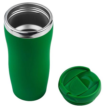 Термокружка SLIM SOFT COLOR 350мл. Зеленая с зеленой крышкой 6030.02