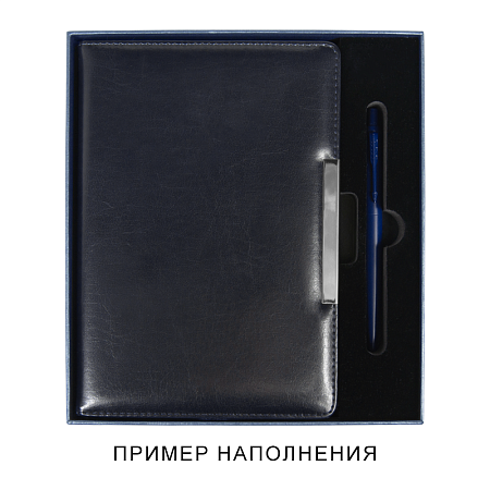 Коробка подарочная, размер  203*220*30 мм,  Solution Gift Soft Touch для ежедневника и ручки, темно-синяя