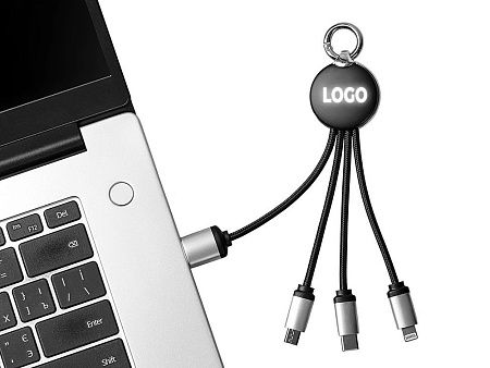 Зарядный кабель 3-в-1 с подсветкой лого «Ion mini»