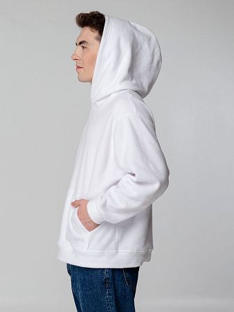 Худи флисовое унисекс Manakin, белое, размер XS/S