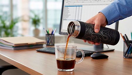 Термос "Бостон next" 500 мл с нанесением "Абстракция #1", soft touch