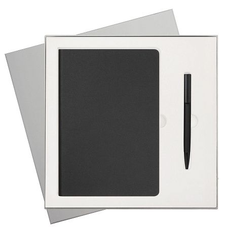 Подарочный набор Стар (Star), черный (ежедневник, ручка)