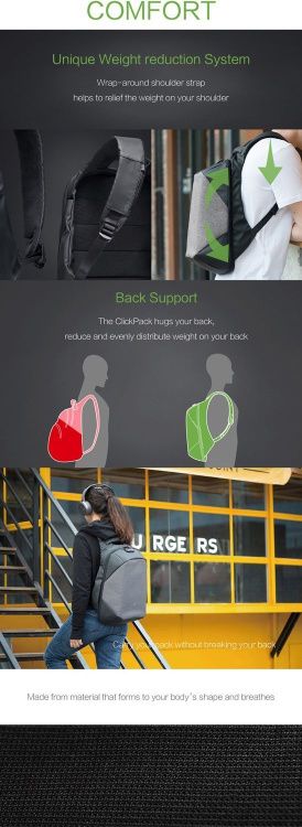 Рюкзак KORIN ClickPack Pro 46х34х16 см, комбинированный черный/серый