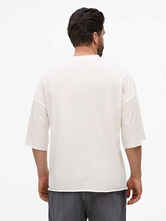 Футболка унисекс оверсайз T1, молочно-белая, размер XS/S