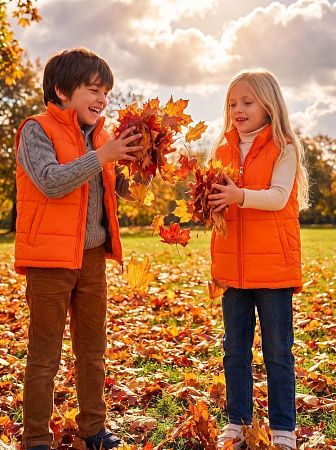 Жилет детский Kama Kids, оранжевый, размер 8 лет (118-128 см)