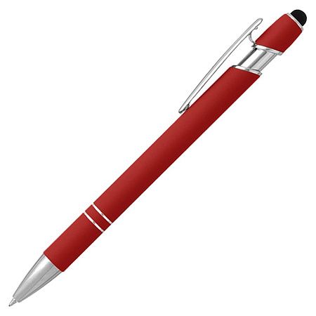 Ручка шариковая, Star Soft Touch Shiny Silver Requis, красная