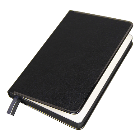 Ежедневник Alfa Techno Soft A5, черный, недатированный, в твердой обложке с металлическим элементом