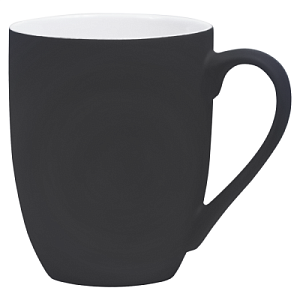 Кружка фарфоровая Casa Grande Tulip Soft софт тач, черная/белая, 350 мл