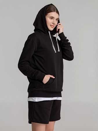 Толстовка с капюшоном Unit Kirenga, черная, размер 4XL