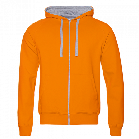 Толстовка мужская STAN с капюшоном на молнии футер без начёса 260, 61, Оранжевый,  (28/1)  (56/XXXL)