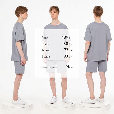 Футболка унисекс оверсайз T2, серая, размер XL/2XL