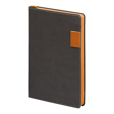 Ежедневник Flexy Freedom Latte А5, серый/оранжевый, недатированный, в гибкой обложке