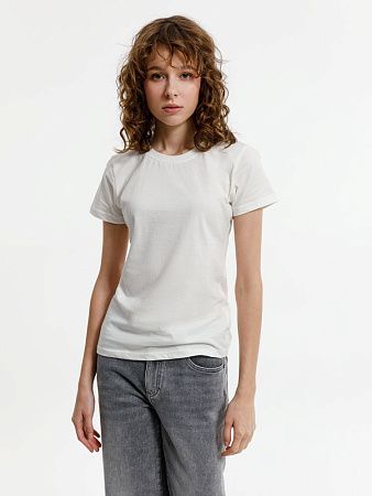 Футболка женская T-bolka Lady, белая (теплый оттенок), размер L