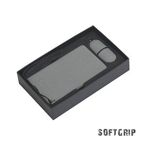 Набор "Камень" на 2 предмета, 4000 mAh /16Gb, с покрытием soft grip, серый #
