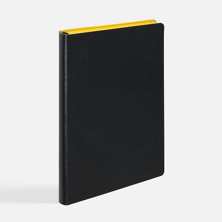 Ежедневник Doppio, недатированный, черный с желтым