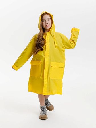 Дождевик детский RainDrop Kids, желтый, размер 10 лет (130-140 см)