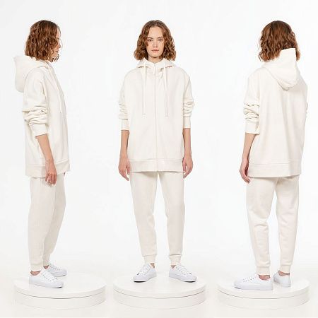 Толстовка унисекс H3, молочно-белая, размер XL/2XL