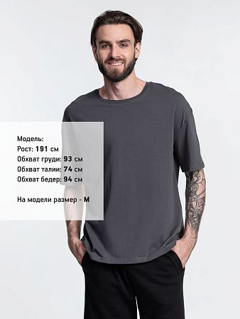 Футболка унисекс оверсайз Crosstown, темно-серая, размер S
