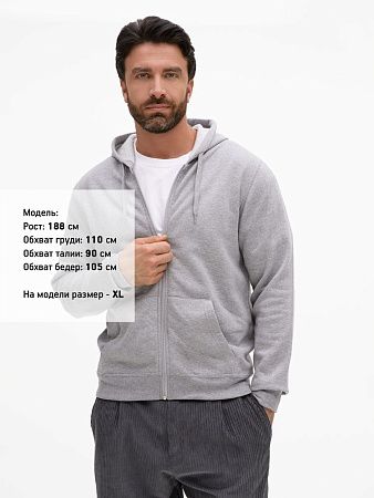 Толстовка унисекс Stone, серый меланж, размер XXL