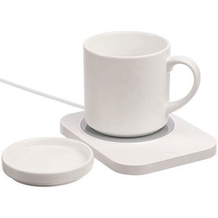 Кружка с подогревом и беспроводной зарядкой dualBase plus, белая
