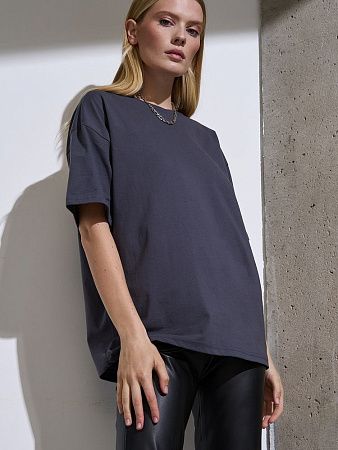 Футболка Oversize Premium, темно-серая (антрацит), размер XL