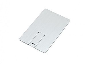 USB 2.0- флешка на 64 Гб в виде металлической карты, с раскладным чипом