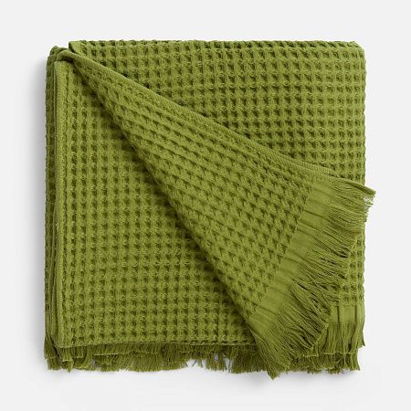 Плед вафельный Elenglect, зеленый