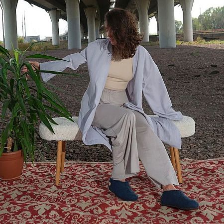 Домашние валенки Cant, темно-синие (индиго), размер 44