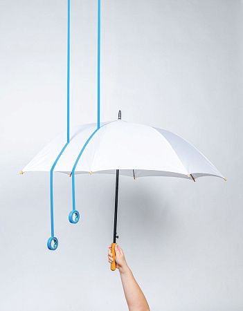 Автоматический зонт-трость с бамбуковой рукояткой Impact из RPET AWARE™, d103 см 