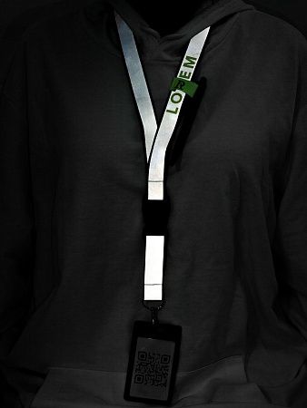 Лента светоотражающая Interlevel, черная с серым