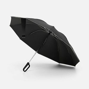 Зонт обратного сложения с ручкой-карабином Foldberry, черный