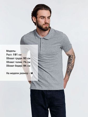 Рубашка поло мужская Adam, серый меланж, размер S