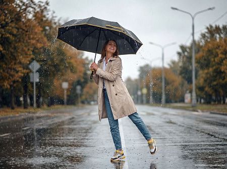 Зонт складной Edgeline, черный с желтым