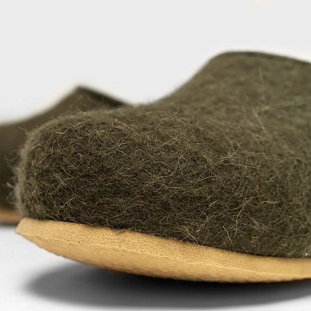 Домашние валенки Wild, зеленые (олива), размер 35