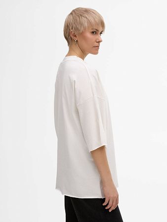 Футболка унисекс оверсайз T1, молочно-белая, размер XS/S