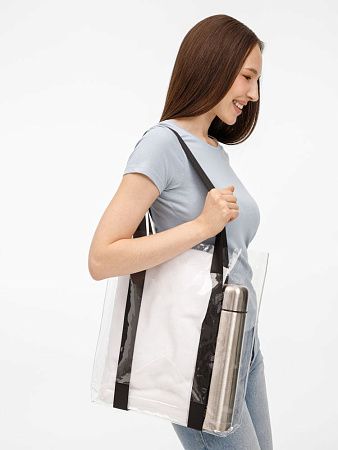 Шопер Clear Fest, ver.2, прозрачный с черными ручками