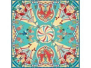 Платок «Русская неваляшка. Праздник», цвет: бежевый, красный, многоцветный