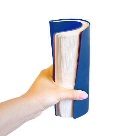 Бизнес-блокнот FUNKY, 130*210 мм, синий, красный форзац, мягкая обложка, блок-линейка