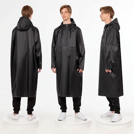 Дождевик-анорак R1, черный, размер XL/2XL