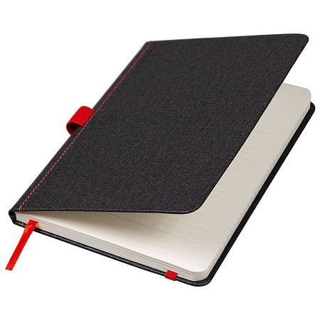 Блокнот Forest  Alfa Orion Rosewood А5, недатированный, в твердой обложке, темно-серый с красной резинкой и петлей для ручки
