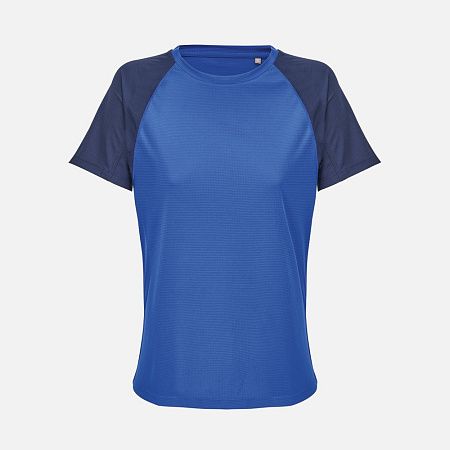 Футболка спортивная женская Vortex Women, темно-синяя с ярко-синим, размер M